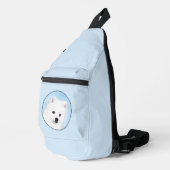Amerikaanse Eskimo Eskie Puppy Schilderen Schattig Sling Bag (Rechterhoek)