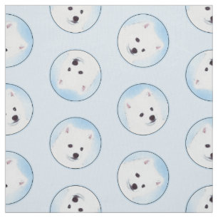 Amerikaanse Eskimo Eskie Puppy Schilderen Schattig Stof