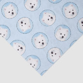 Amerikaanse Eskimo Eskie Puppy Schilderen Schattig Tissuepapier (Detail)