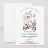 Amerikaanse Eskimo-fiets met taart 2e verjaardagsf Kaart (Voorkant / Achterkant)