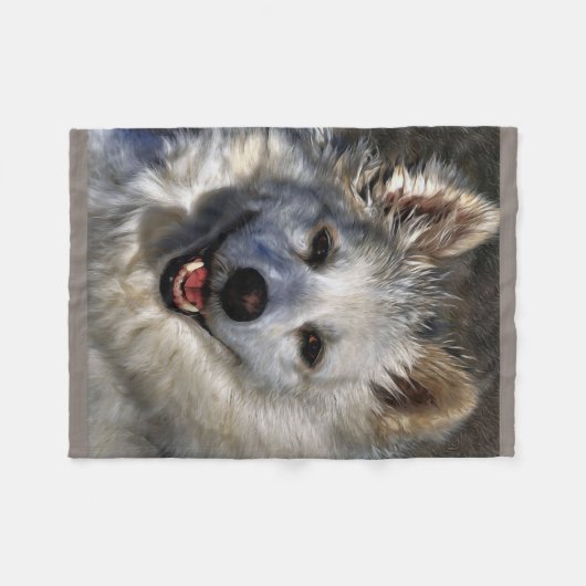 Amerikaanse Eskimo Fleece Deken (Voorkant (Horizontaal))