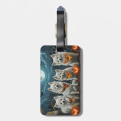 Amerikaanse Eskimo Halloween Griezelen Bagagelabel (Achterkant verticaal)