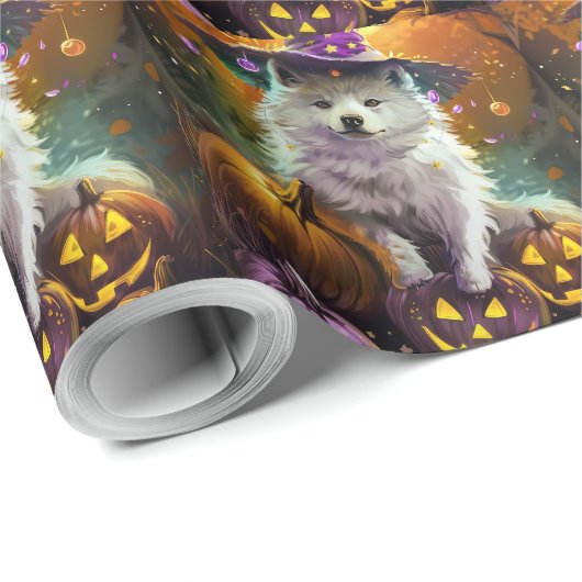 Amerikaanse Eskimo Halloween heks en pompoen Cadeaupapier (Rol Hoek)