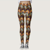 Amerikaanse Eskimo Halloween heks en pompoen Leggings (Voorkant)