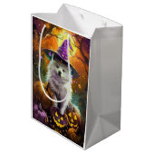 Amerikaanse Eskimo Halloween heks en pompoen Medium Cadeauzakje (Achterkant Gekanteld)