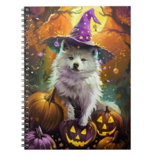 Amerikaanse Eskimo Halloween heks en pompoen Notitieboek