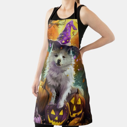 Amerikaanse Eskimo Halloween heks en pompoen Schort (Insitu)