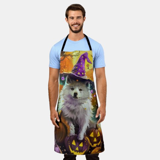 Amerikaanse Eskimo Halloween heks en pompoen Schort (Gedragen)