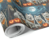 Amerikaanse Eskimo Halloween Spooky Cadeaupapier (Rol Hoek)