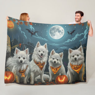 Amerikaanse Eskimo Halloween Spooky Fleece Deken