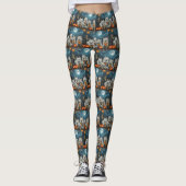 Amerikaanse Eskimo Halloween Spooky Leggings (Voorkant)