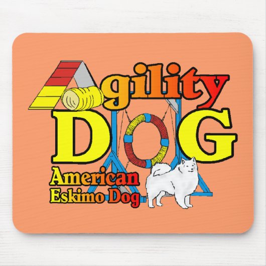 Amerikaanse Eskimo-hond Agility-cadeaus Muismat (Voorkant)