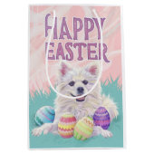 Amerikaanse Eskimo Hond Gelukkig Pasen Medium Cadeauzakje (Voorkant)