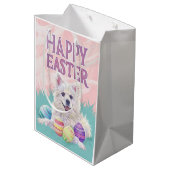 Amerikaanse Eskimo Hond Gelukkig Pasen Medium Cadeauzakje (Achterkant Gekanteld)