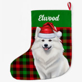 Amerikaanse Eskimo hond gespeeld met naam Grote Kerstsok (Achterkant)