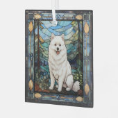 Amerikaanse Eskimo-hond Glas Ornament (Voorkant links)