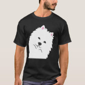 Amerikaanse Eskimo hond gluren van kant Schattige  T-shirt (Voorkant)