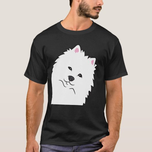 Amerikaanse Eskimo hond gluren van kant Schattige  T-shirt (Voorkant)