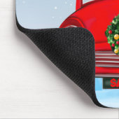 Amerikaanse eskimo-hond in auto's met kerstbedekki muismat (Hoek)