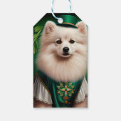 Amerikaanse Eskimo-hond in St. Patrick's Day Dress Cadeaulabel (Achterkant)