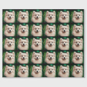 Amerikaanse Eskimo-hond in St. Patrick's Day Dress Cadeaupapier (Vlak)