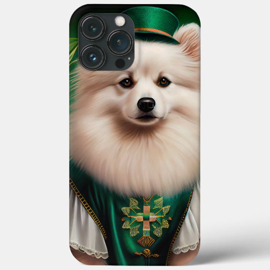 Amerikaanse Eskimo-hond in St. Patrick's Day Dress Case-Mate iPhone Case (Achterkant)