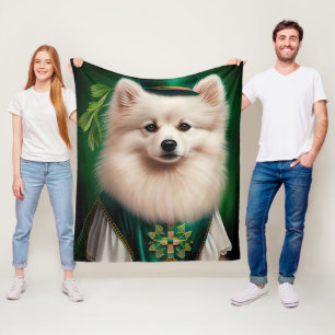 Amerikaanse Eskimo-hond in St. Patrick's Day Dress Fleece Deken