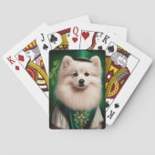 Amerikaanse Eskimo-hond in St. Patrick's Day Dress Pokerkaarten (Achterkant)