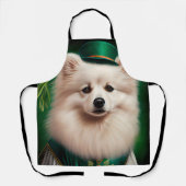 Amerikaanse Eskimo-hond in St. Patrick's Day Dress Schort (Voorkant)
