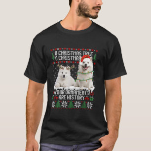 Amerikaanse Eskimo hond Kerstboom Lights Puppy Do T-shirt