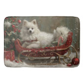 Amerikaanse Eskimo Hond Kerstfeest Badmat (Voorkant)