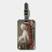 Amerikaanse Eskimo Hond Kerstfeest Bagagelabel (Voorkant verticaal)