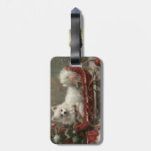 Amerikaanse Eskimo Hond Kerstfeest Bagagelabel (Achterkant verticaal)