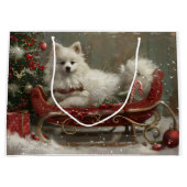 Amerikaanse Eskimo Hond Kerstfeest Groot Cadeauzakje (Voorkant)