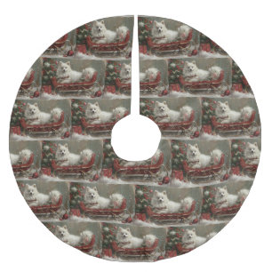 Amerikaanse Eskimo Hond Kerstfeest Kerstboom Rok