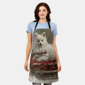 Amerikaanse Eskimo Hond Kerstfeest Schort (Gedragen)