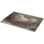 Amerikaanse Eskimo Hond Kerstfeest Snijplank (Hoek)