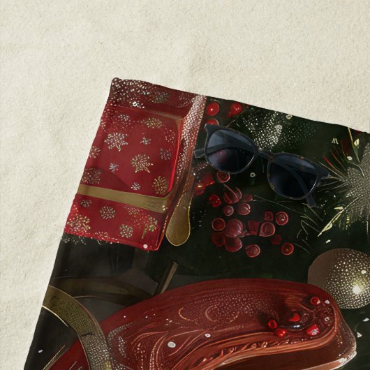 Amerikaanse Eskimo Hond Kerstfeest Strandlaken (In situ)