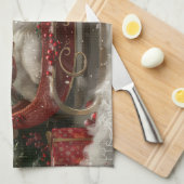 Amerikaanse Eskimo Hond Kerstfeest Theedoek (Quarter Fold)