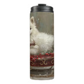 Amerikaanse Eskimo Hond Kerstfeest Thermosbeker (Voorkant)