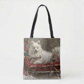 Amerikaanse Eskimo Hond Kerstfeest Tote Bag (Voorkant)