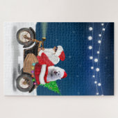 Amerikaanse Eskimo-hond Kerstman Legpuzzel (Horizontaal)