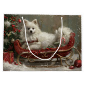 Amerikaanse Eskimo-hond Kerstmis Festief Groot Cadeauzakje (Achterkant)