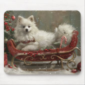 Amerikaanse Eskimo-hond Kerstmis Festief Muismat (Voorkant)
