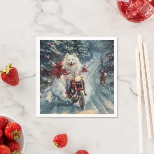 Amerikaanse Eskimo-hond Kerstmis  Servet (Insitu)