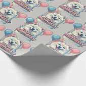 Amerikaanse Eskimo hond kleurrijk Cadeaupapier (Hoek)