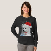 Amerikaanse Eskimo Hond Lelijke Kersttrui Santa H T-shirt (Voorkant volledig)