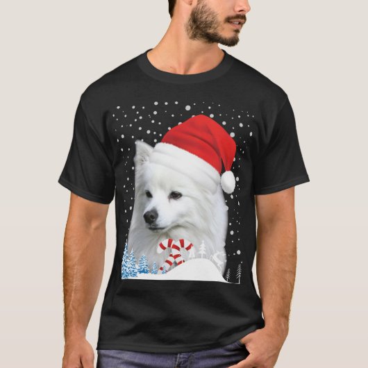 Amerikaanse Eskimo Hond Lelijke Kersttrui Santa H T-shirt (Voorkant)