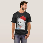 Amerikaanse Eskimo Hond Lelijke Kersttrui Santa H T-shirt (Voorkant volledig)