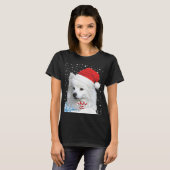 Amerikaanse Eskimo Hond Lelijke Kersttrui Santa H T-shirt (Voorkant volledig)